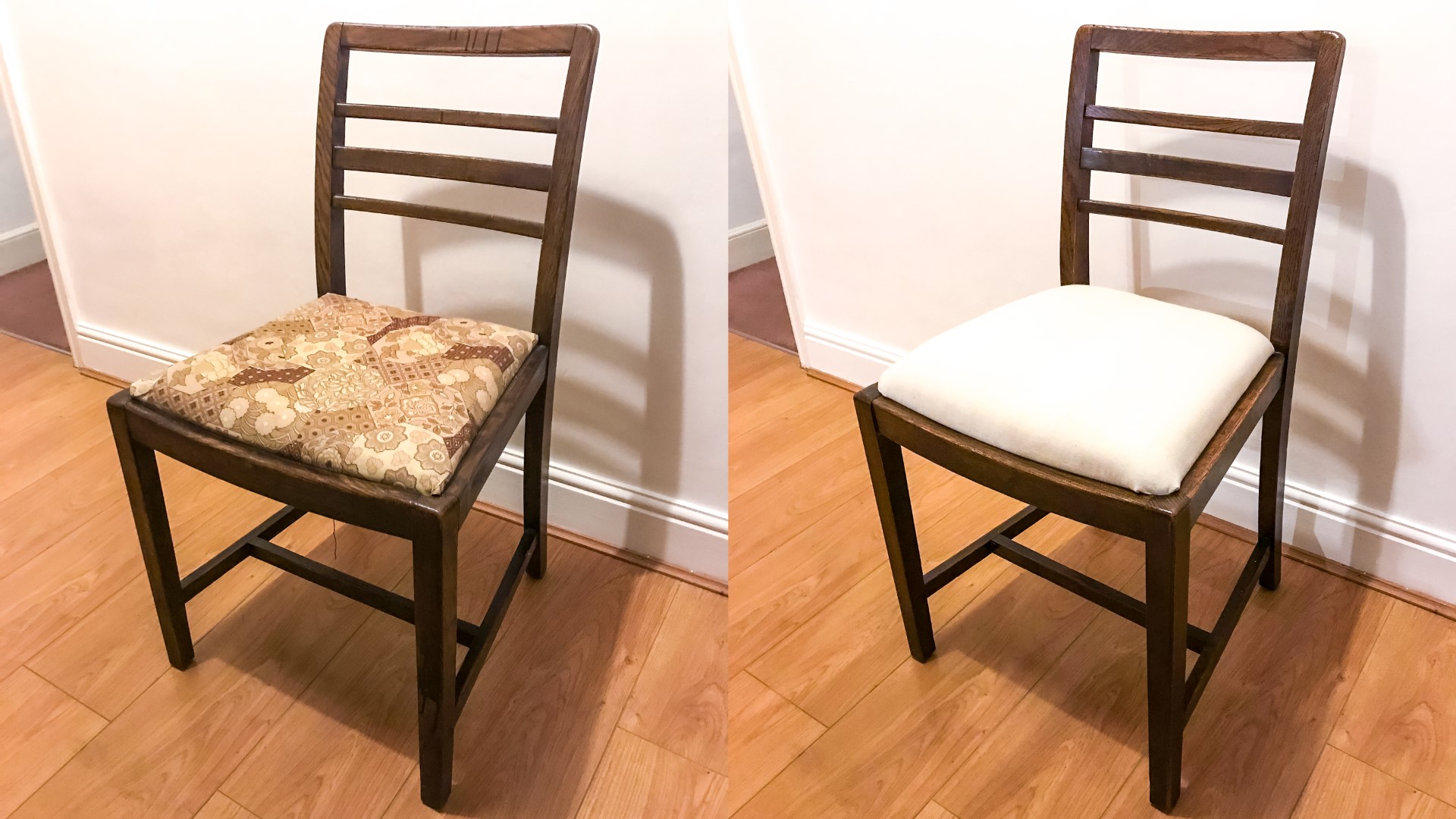 Dining Chairs Makeover & Seat Pad Conversion Rag 'n' Bone Brown UK
